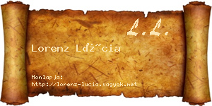 Lorenz Lúcia névjegykártya